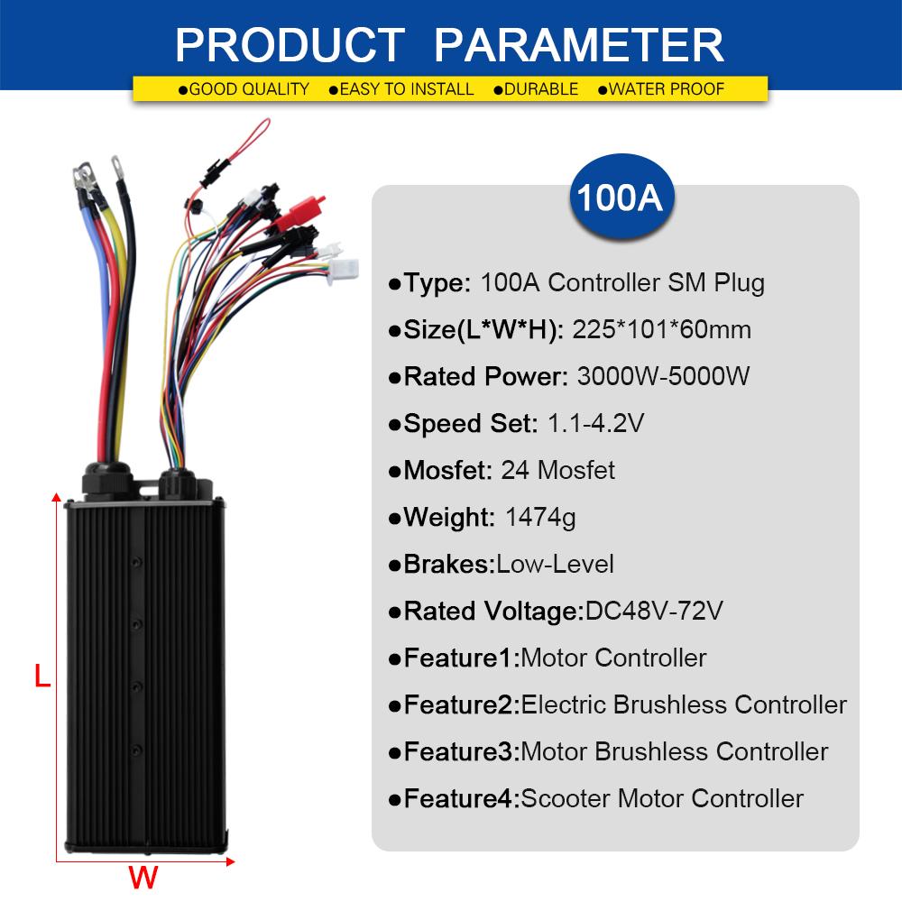 Ebike Sine Wave Controller 100 - 72V 100A Sabvoton Controller review and price